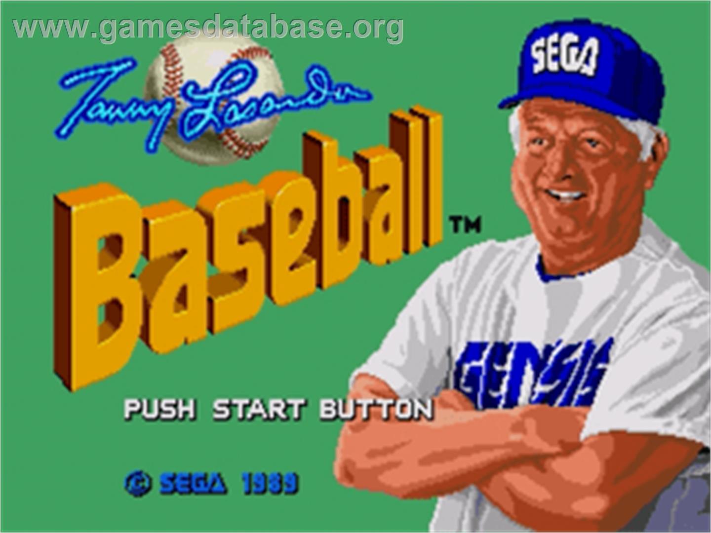 Tommy Lasorda Baseball - Sega Nomad - Artwork - Title Screen