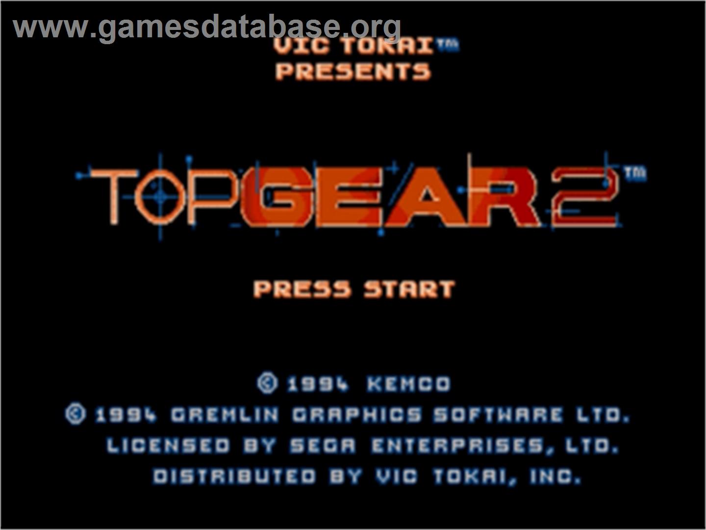 Top Gear 2 - Sega Nomad - Artwork - Title Screen