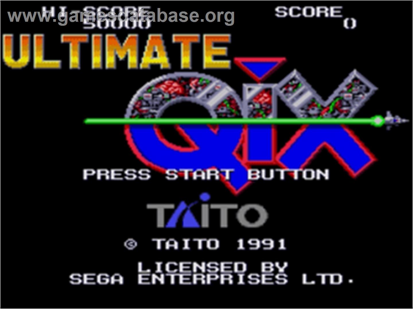 Ultimate Qix - Sega Nomad - Artwork - Title Screen