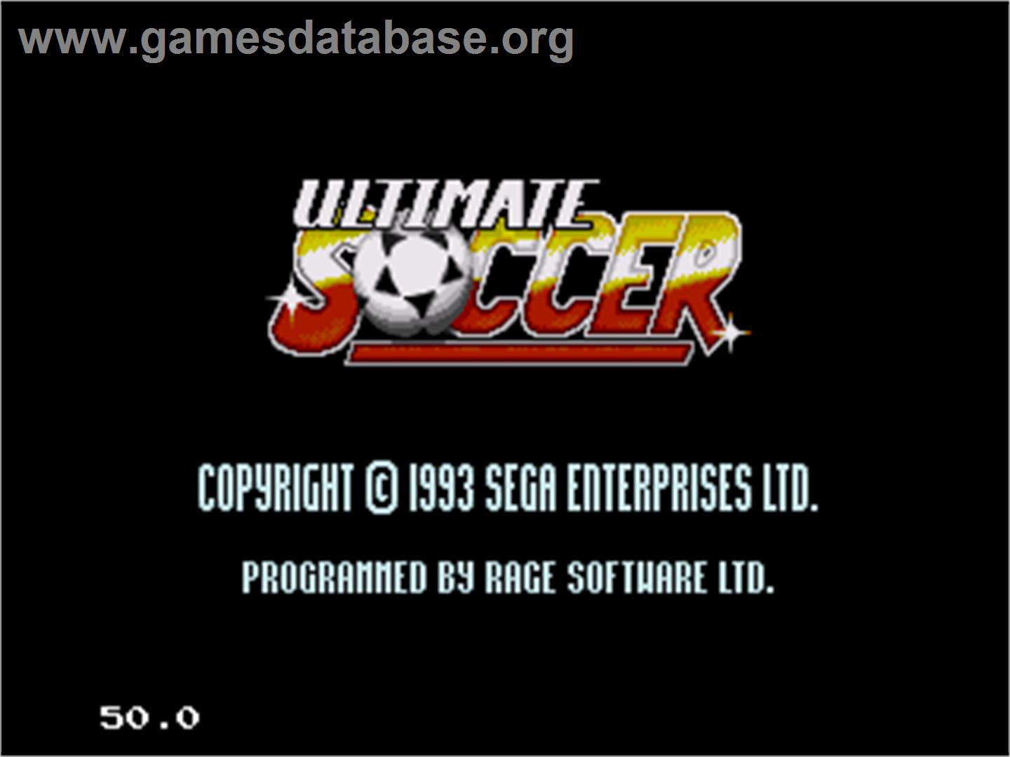 Ultimate Soccer - Sega Nomad - Artwork - Title Screen