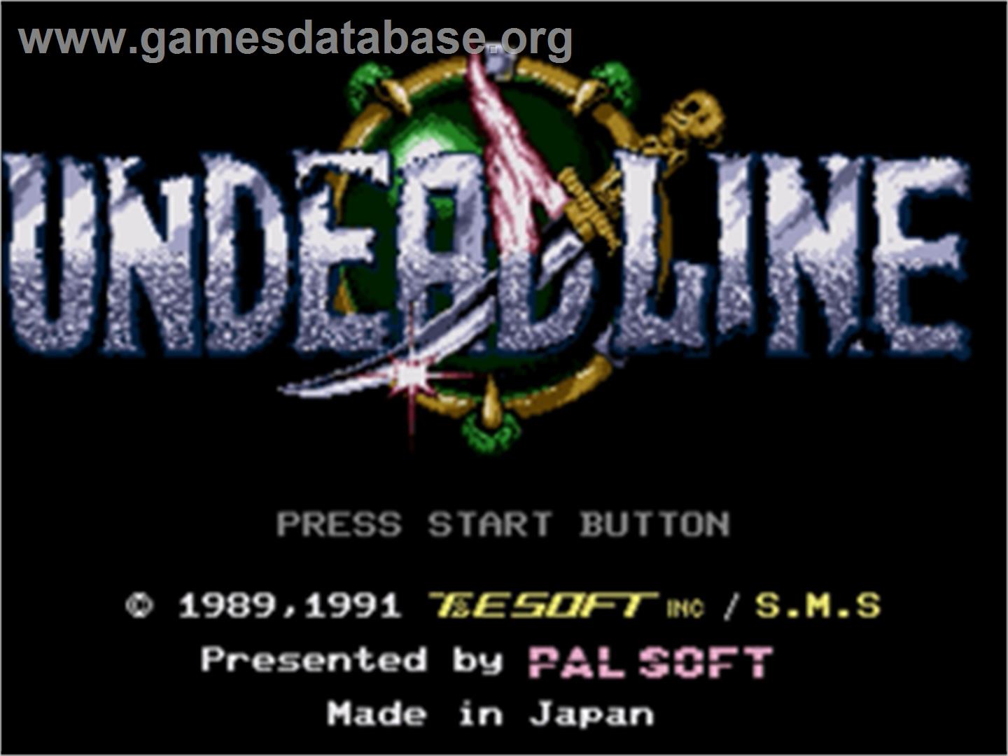 Undead Line - Sega Nomad - Artwork - Title Screen