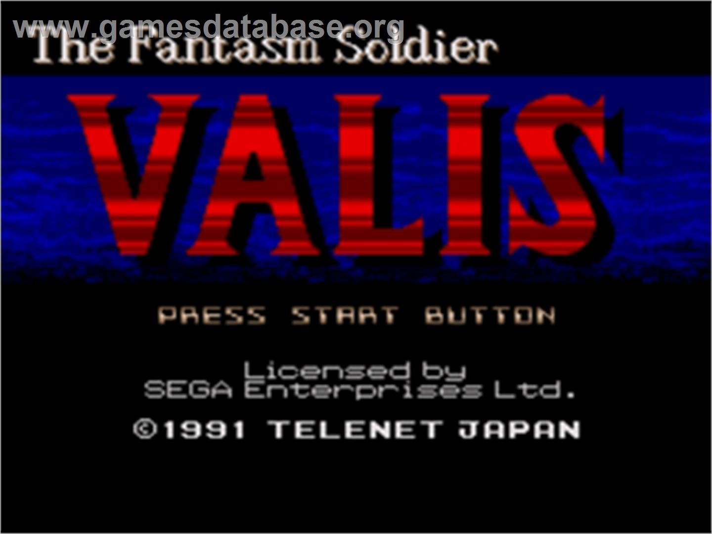 Valis: The Fantasm Soldier - Sega Nomad - Artwork - Title Screen