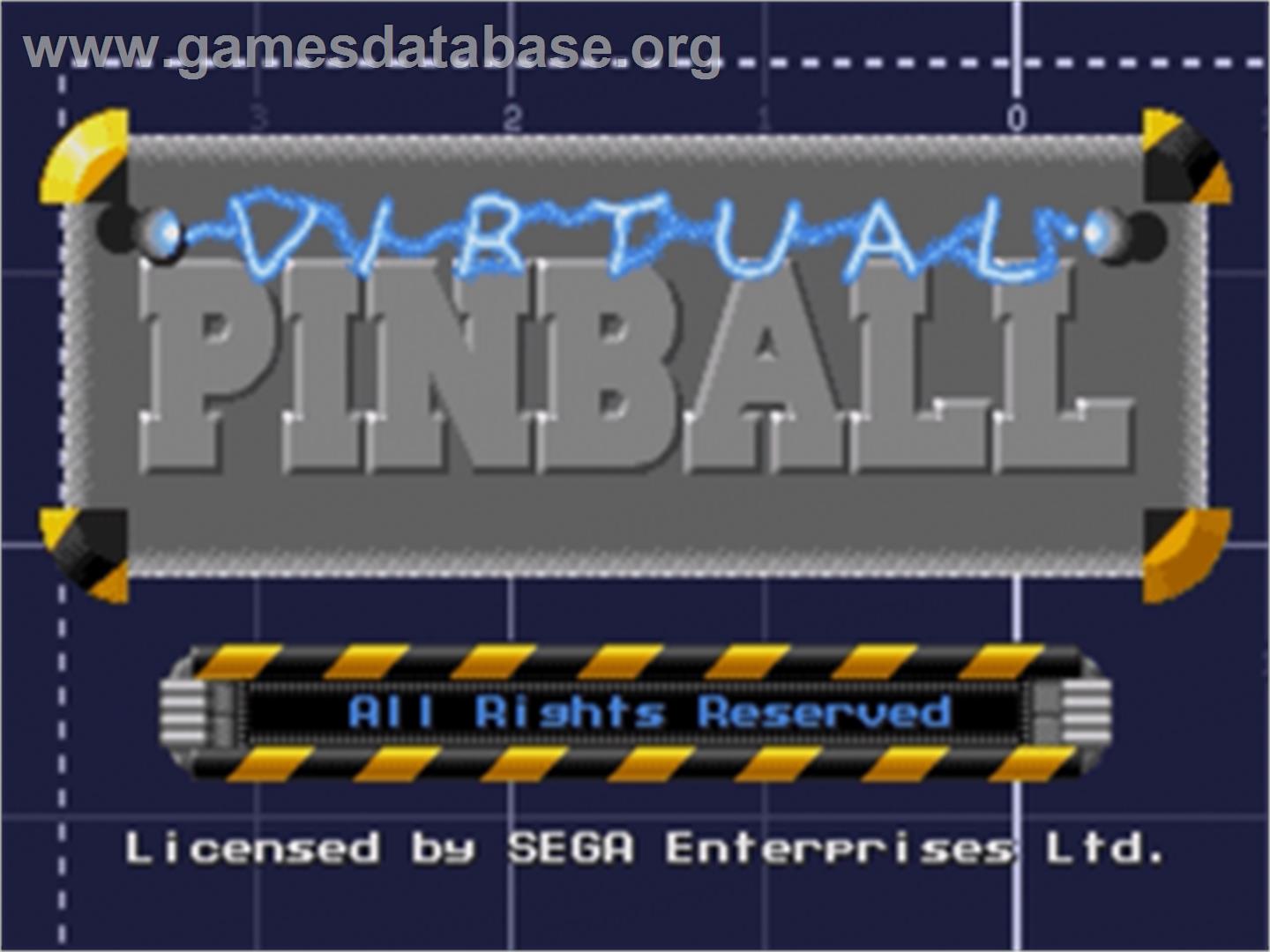 Virtual Pinball - Sega Nomad - Artwork - Title Screen