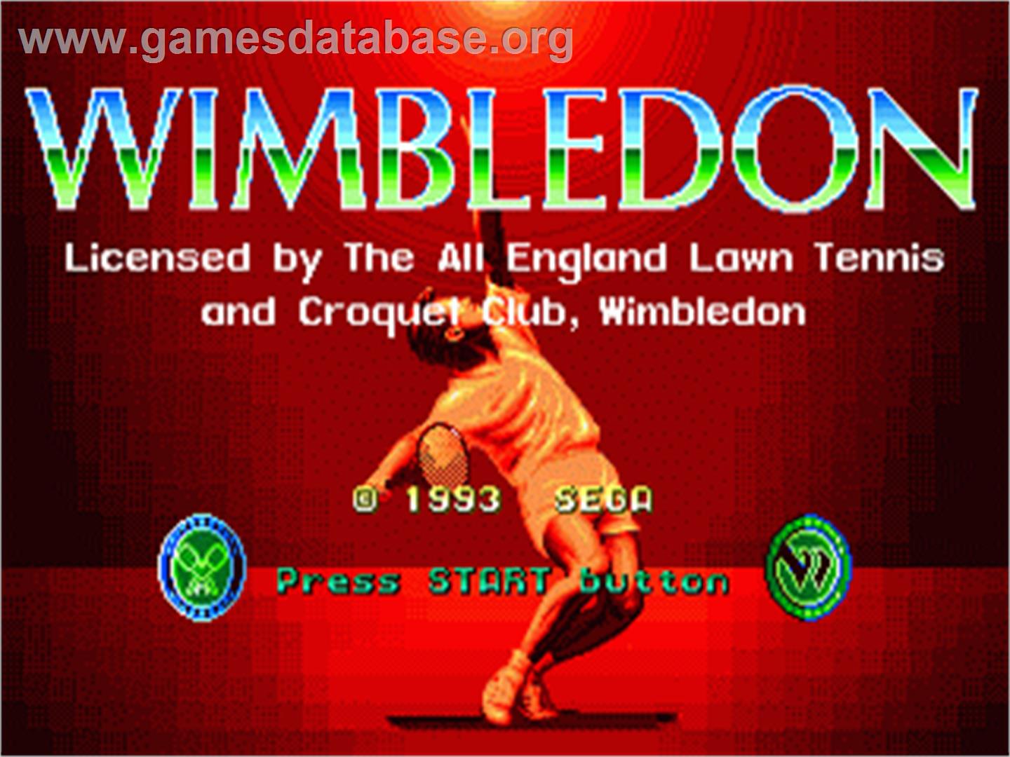 Wimbledon Championship Tennis - Sega Nomad - Artwork - Title Screen