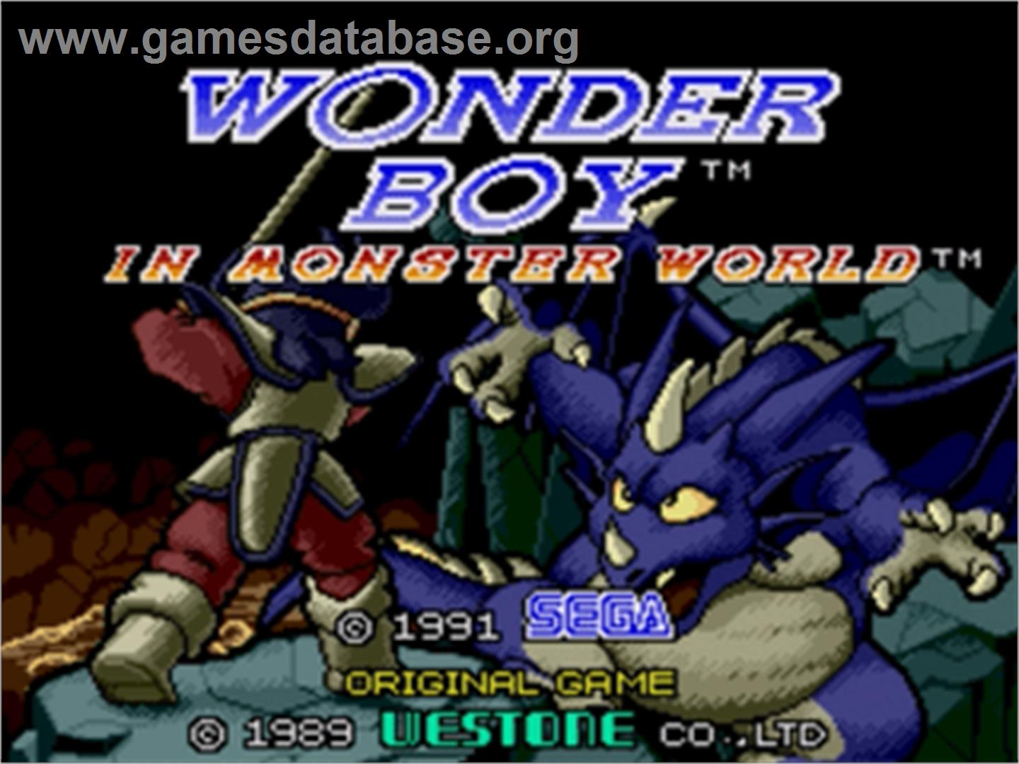 Wonder Boy in Monster World - Sega Nomad - Artwork - Title Screen