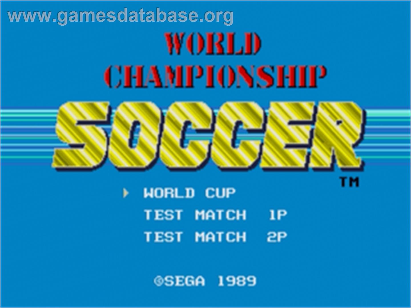 World Championship Soccer - Sega Nomad - Artwork - Title Screen