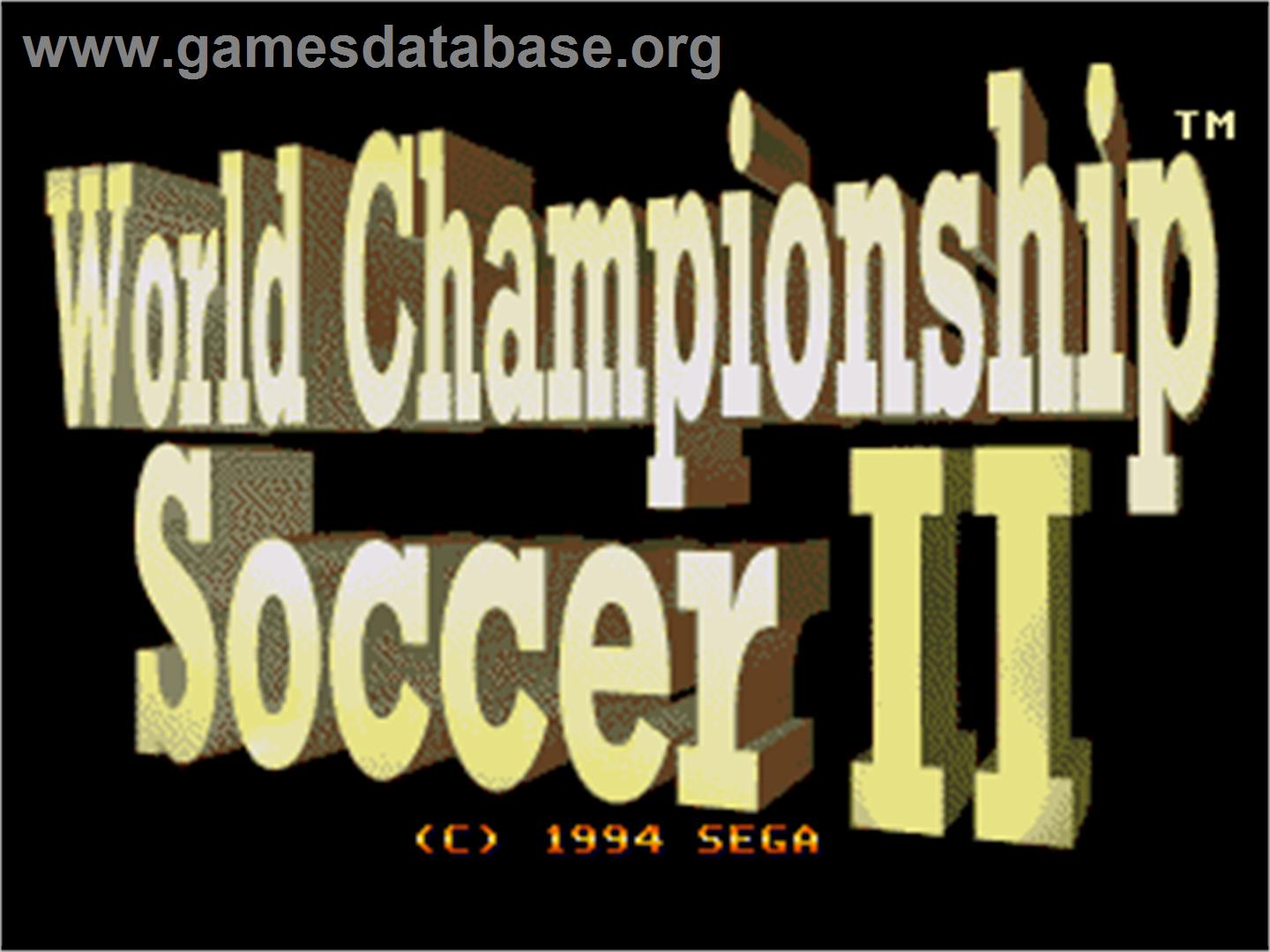 World Championship Soccer 2 - Sega Nomad - Artwork - Title Screen