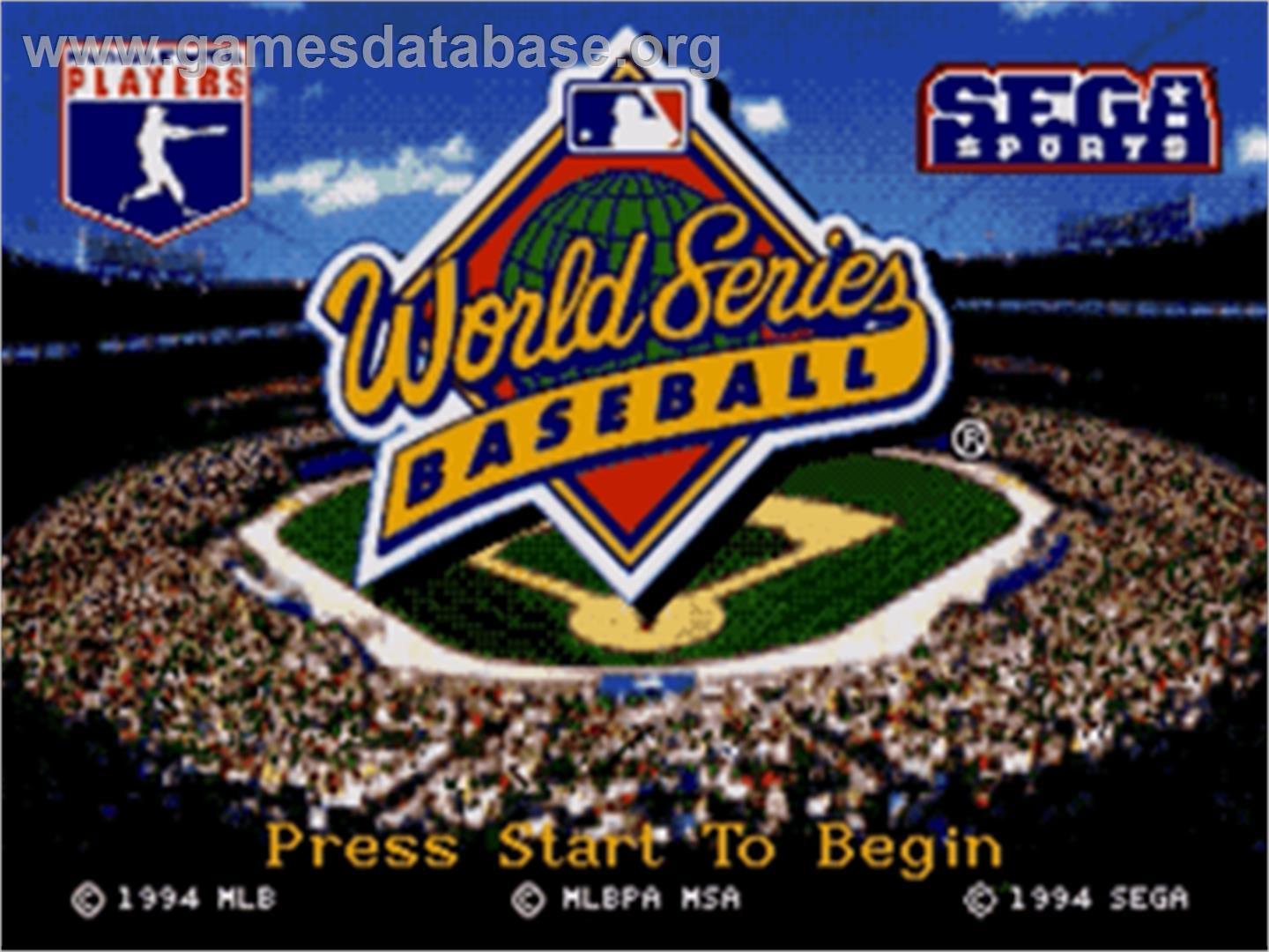 World Series Baseball - Sega Nomad - Artwork - Title Screen