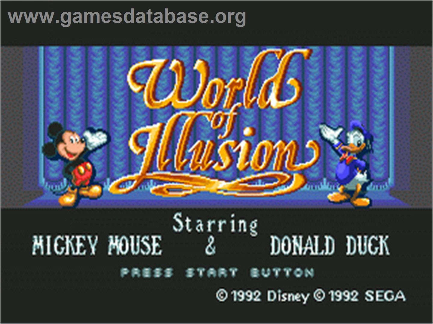 World of Illusion starring Mickey Mouse and Donald Duck - Sega Nomad - Artwork - Title Screen