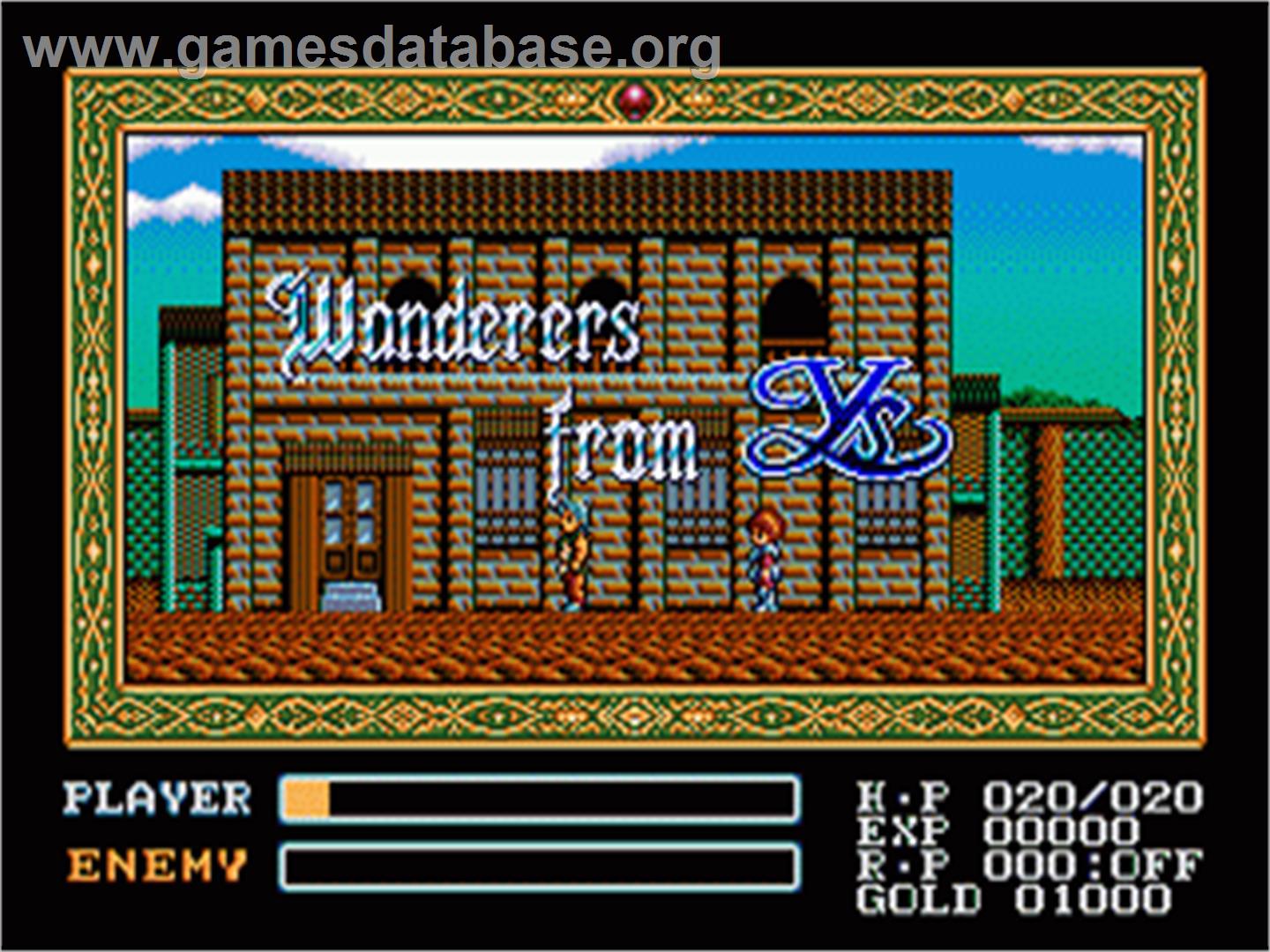 Ys III: Wanderers from Ys - Sega Nomad - Artwork - Title Screen