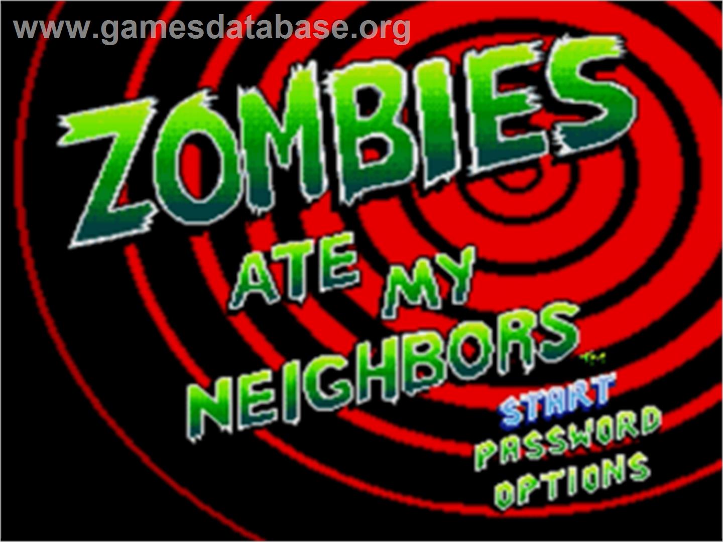 Zombies Ate My Neighbors - Sega Nomad - Artwork - Title Screen