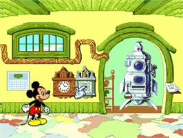 In game image of Mickey's Blast into the Past on the Sega Pico.