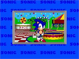 In game image of Sonic The Hedgehog's Gameworld on the Sega Pico.