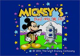 Title screen of Mickey's Blast into the Past on the Sega Pico.