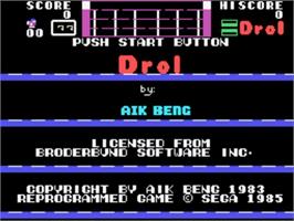 Title screen of Drol on the Sega SG-1000.