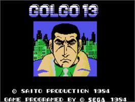Title screen of Golgo 13 on the Sega SG-1000.