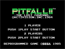 Title screen of Pitfall II on the Sega SG-1000.
