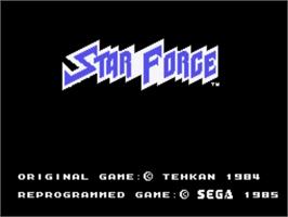 Title screen of Star Force on the Sega SG-1000.