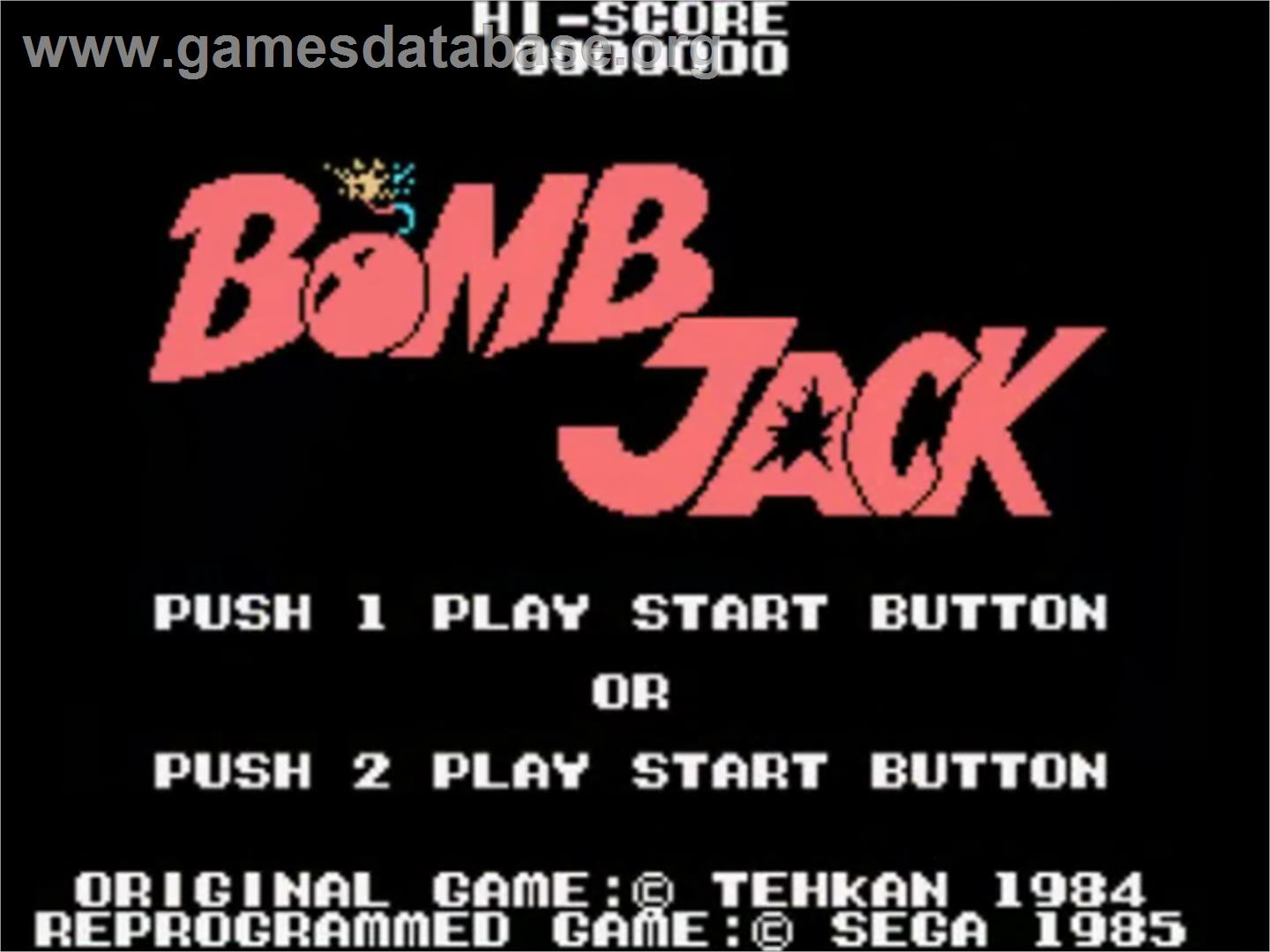 Bomb Jack - Sega SG-1000 - Artwork - Title Screen