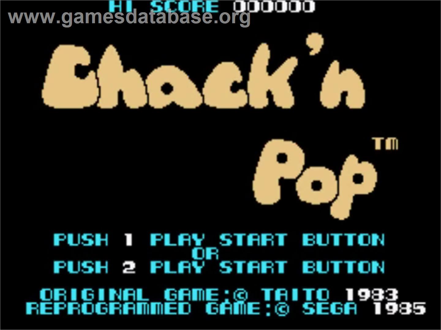 Chack'n Pop - Sega SG-1000 - Artwork - Title Screen
