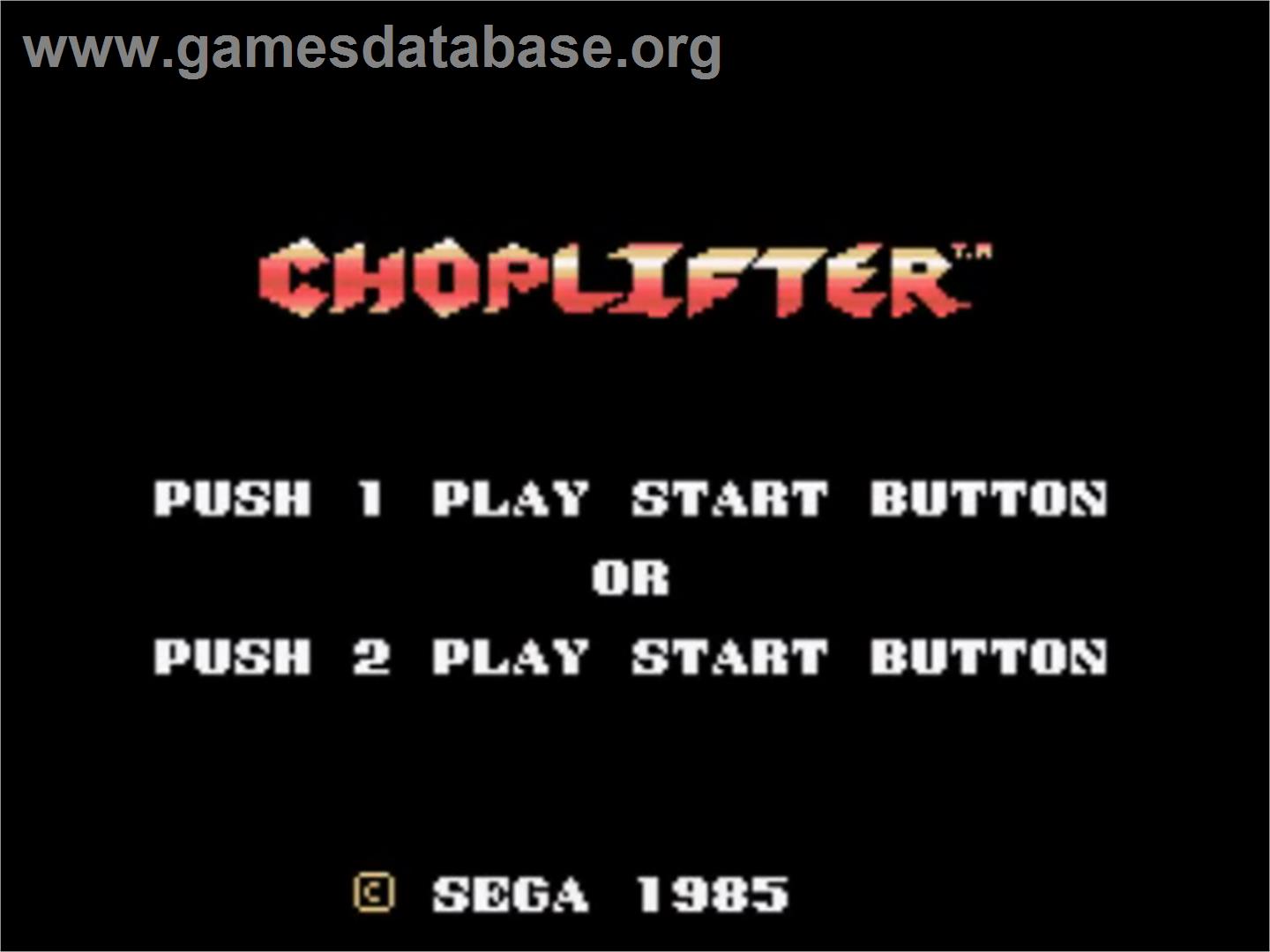 Choplifter - Sega SG-1000 - Artwork - Title Screen