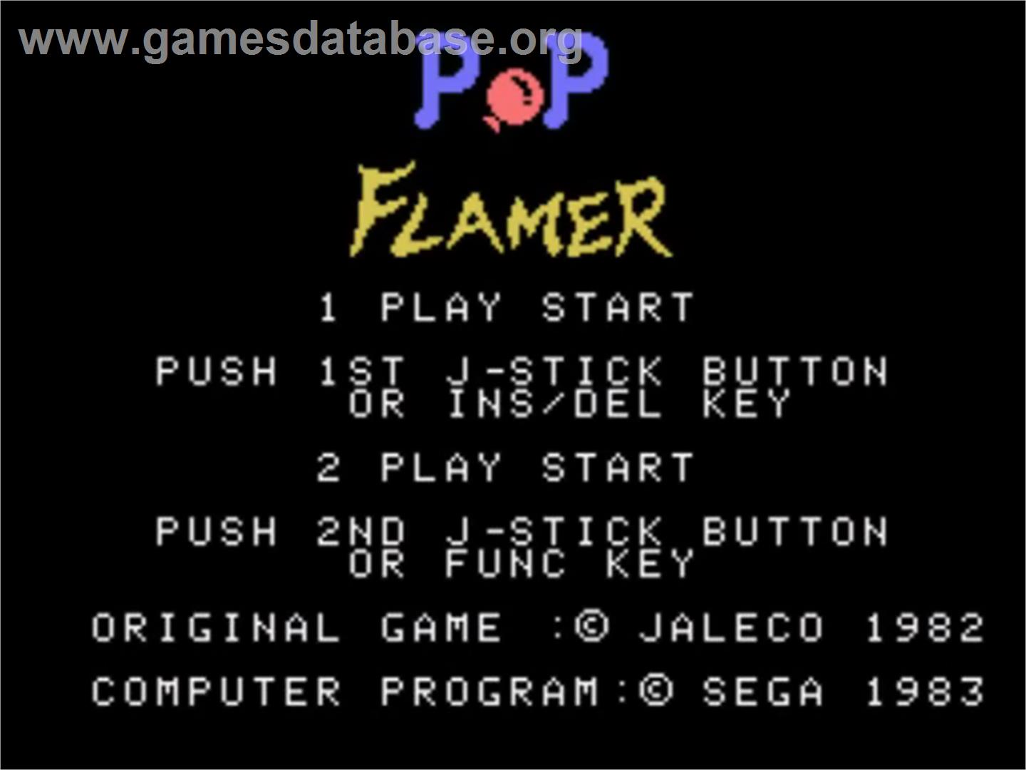 Pop Flamer - Sega SG-1000 - Artwork - Title Screen