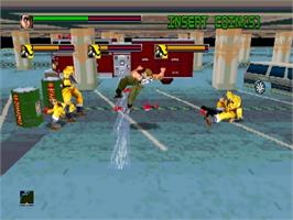 In game image of Dynamite Deka on the Sega ST-V.