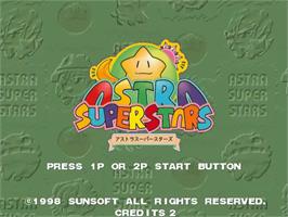 Title screen of Astra SuperStars on the Sega ST-V.