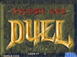 Title screen of Golden Axe - The Duel on the Sega ST-V.