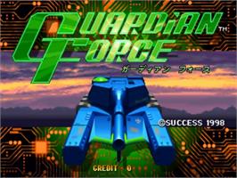 Title screen of Guardian Force on the Sega ST-V.