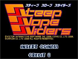 Title screen of Steep Slope Sliders on the Sega ST-V.