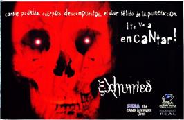 Advert for Exhumed on the Sega Saturn.