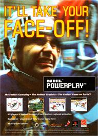 Advert for NHL Powerplay '96 on the Sony Playstation.