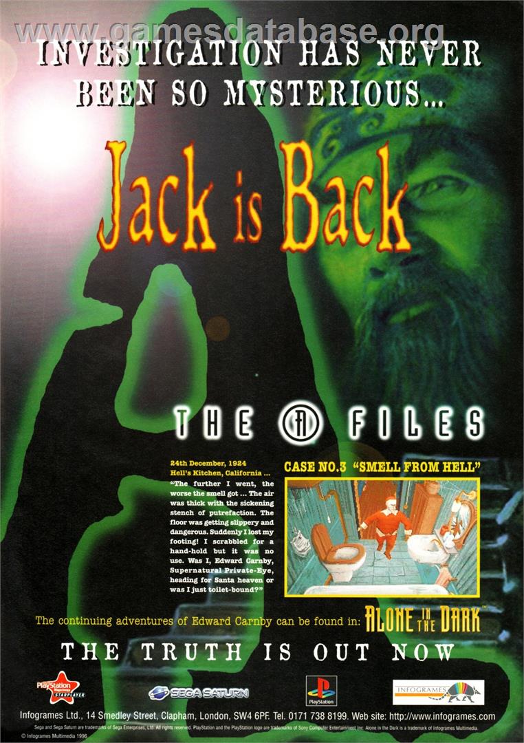 Alone in the Dark: Jack is Back - Sega Saturn - Artwork - Advert