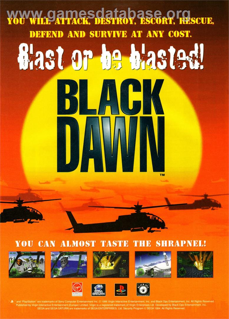 Black Dawn - Sega Saturn - Artwork - Advert