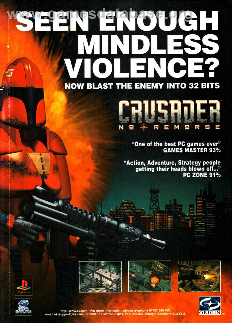 Crusader: No Remorse - Sony Playstation - Artwork - Advert