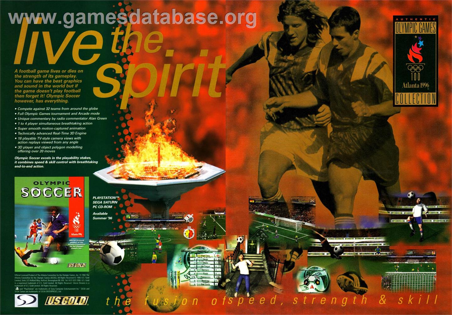 Olympic Soccer - Sega Saturn - Artwork - Advert
