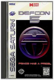 Box cover for Defcon 5 on the Sega Saturn.