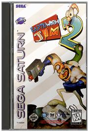 Box cover for Earthworm Jim 2 on the Sega Saturn.