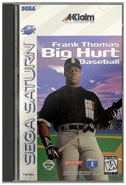 Box cover for Frank Thomas Big Hurt Baseball on the Sega Saturn.