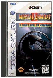Box cover for Mortal Kombat II on the Sega Saturn.