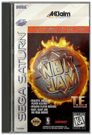 Box cover for NBA Jam TE on the Sega Saturn.