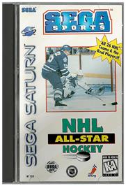 Box cover for NHL All-Star Hockey on the Sega Saturn.