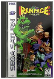 Box cover for Rampage: World Tour on the Sega Saturn.