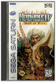 Box cover for Romance of the Three Kingdoms IV: Wall of Fire on the Sega Saturn.