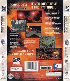 Box back cover for Crusader: No Remorse on the Sega Saturn.