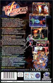Box back cover for Night Warriors: Darkstalkers' Revenge on the Sega Saturn.