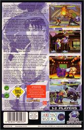 Box back cover for Street Fighter Alpha 2 on the Sega Saturn.