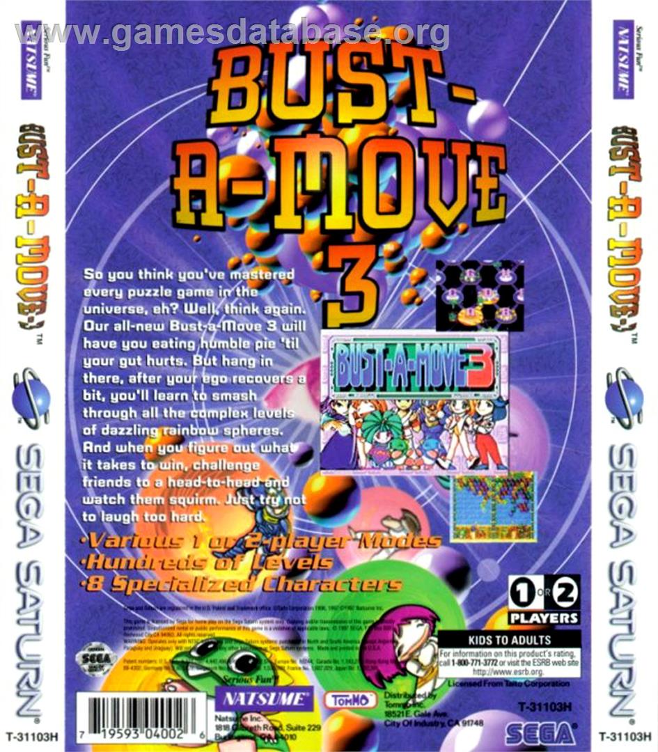 Bust a Move 3 - Sega Saturn - Artwork - Box Back