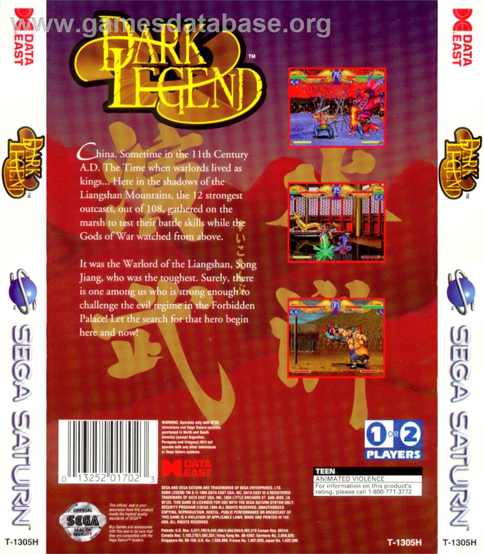 Dark Legend - Sega Saturn - Artwork - Box Back